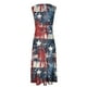 thumbnail image 2 of Vestido Corto de Verano Patriótico Día de la Independencia Impreso Cuello en V sin Mangas Grande Doblado, Mini Longitud para Casual Y Diario, 2 of 5