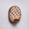 thumbnail image 4 of 6 Piece Wooden Adhesive Decorative Wall Hooks for Hanging Coats, Keys, Towels, Hat, Leash- Brown and White Paisley & Scale Carved Sticky Wood Towel Hooks for Bathrooms (12 Strips Included), 4 of 4