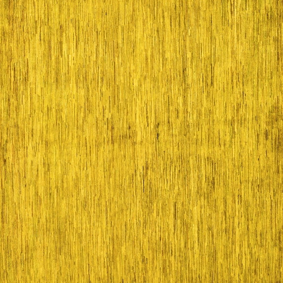 Ahgly Company Machine Washable Indoor Square Solid Yellow Modern Area Rugs, 7' Square