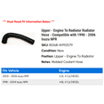 thumbnail image 2 of Upper - Engine To Radiator Radiator Hose - Compatible with 1998 - 2006 Isuzu NPR 1999 2000 2001 2002 2003 2004 2005, 2 of 2
