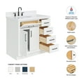 thumbnail image 2 of Ariel Hepburn 36 In. Left Offset Oval Sink Bathroom Vanity With Carrara White Quartz Countertop 1.5 Edge In White, 2 of 10
