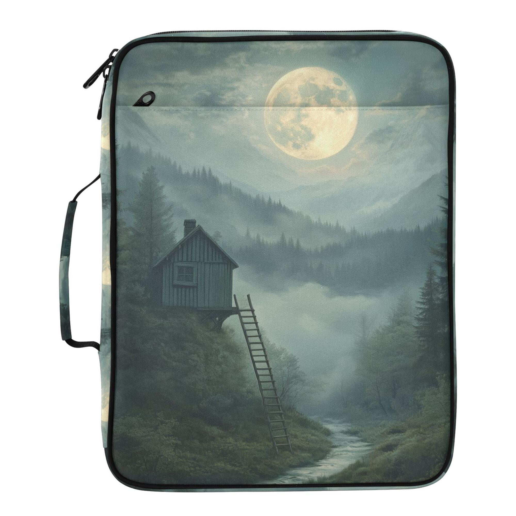 FORMRS Accordion File Folder A4 Size 7-Pocket Expanding Document Organizer Bag with 3 Ring Binder, Forest House