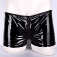 thumbnail image 5 of Men Shiny Leather Boxer, Sexy Open Crotch, Glossy PVC Leather, Wetlook Latex Short Pants, 5 of 7