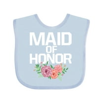 Inktastic Maid of Honor with Flower Illustration Girls Baby Bib