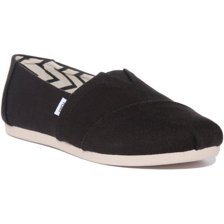 

Toms Alpargata Women s Recycled Cotton Canvas Slip On Trainers In Black Size 9.5