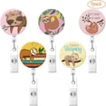 thumbnail image 2 of LAICAIW Retractable Badge Holder Reels with Alligator Clip, Little Sloth, 5 Pack, 2 of 6