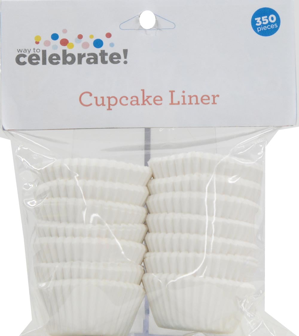 Way To Celebrate Cupcake Liners, White, 350 Count