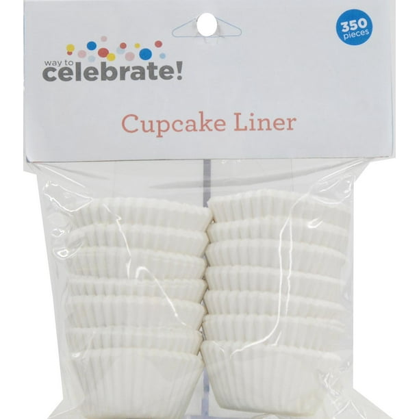 Way To Celebrate Cupcake Liners, White, 350 Count
