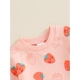 thumbnail image 5 of Musuos Toddler Girl Fall Outfit, 3 6 12 18 24M 3T Strawberry Print Long Sleeve Sweatshirt Elastic Waist Pants 2 Piece Casual Clothes Set, 5 of 9