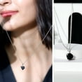 thumbnail image 3 of Rosec Jewels Heart Shape Black Onyx Solitaire Pendant Necklace for Women - 8 mm - AAA Grade, 10K White Gold, 3 of 8