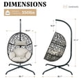 thumbnail image 4 of RADIATA Hanging Egg Chair with Stand, Outdoor Indoor Wicker Swing Chair, 450Lbs Nest Chair with Cushions, All-Weather Patio Hammock Seat for Porch Balcony Garden, Beige, 4 of 8
