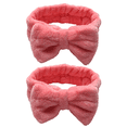 thumbnail image 1 of Diademas de belleza para mujer, extra suaves y ultra absorbentes, cómodas para lavar maquillaje, ducha, cuidado de la piel facial, spa, banda gruesa para el cabello para niñas, Rosa oscuro, 1 of 5