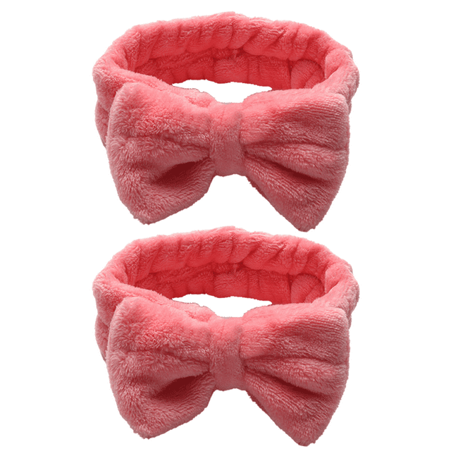 Diademas de belleza para mujer, extra suaves y ultra absorbentes, cómodas para lavar maquillaje, ducha, cuidado de la piel facial, spa, banda gruesa para el cabello para niñas, Rosa oscuro