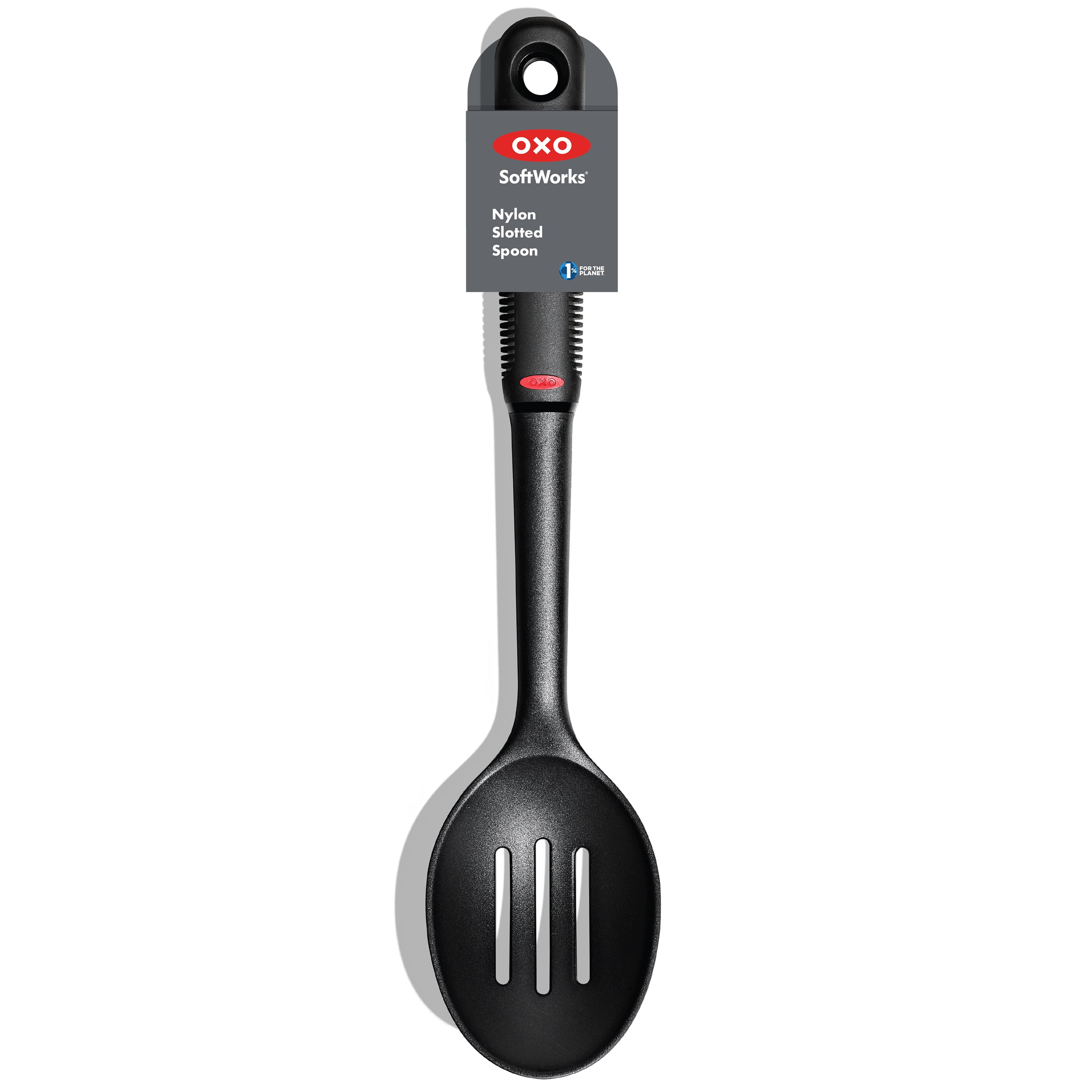 OXO Softworks 13" Nylon Slotted Cooking Spoon, Black