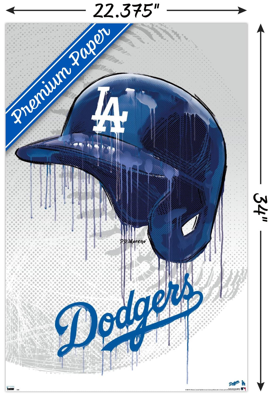 MLB Los Angeles Dodgers - Drip Helmet 20 Wall Poster, 22.375" x 34"