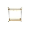 thumbnail image 2 of Baxton Studio Savannah Contemporary Glam and Luxe Gold Metal and Glass Wine Cart, 2 of 7