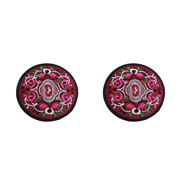 Advancent Posavasos para bebidas, posavasos Vintage, almohadilla bordada portátil, almohadillas aislantes, decoración de , sala de estar, rojo Rojo púrpura 2Conjunto