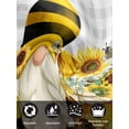 thumbnail image 7 of Yellow Sunflower Cloth Napkins Set of 8 Reusable Dinner Napkins, Spring Summer Bee Gnomes Grey Plaid Cocktail Napkin Washable Table Napkins for Wedding/Holiday Party/Baby Shower 20"x20", 7 of 7