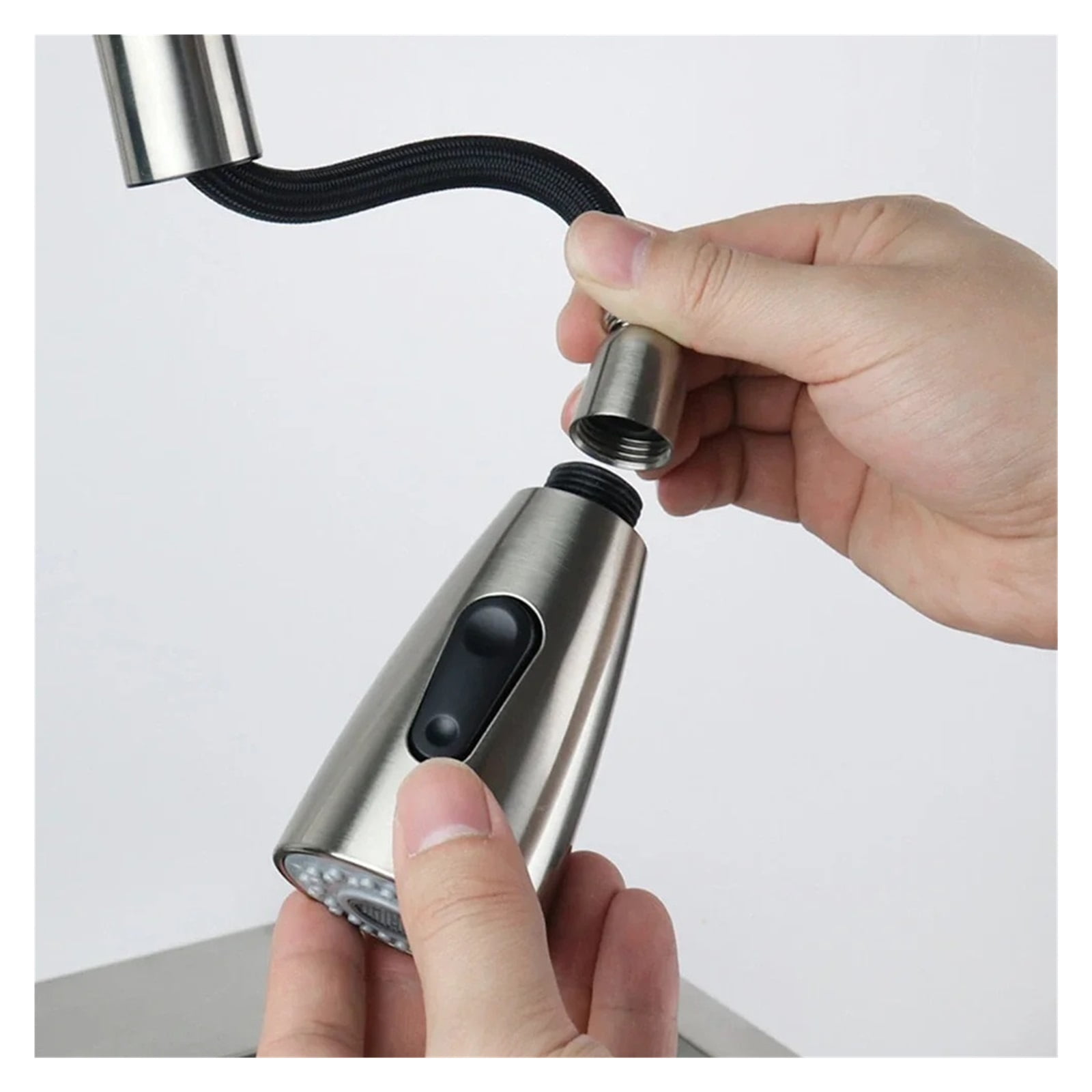2 Modes Sink Kitchen Basin Pull Out Faucet Aerator Sprayer Nozzle Shower Head Bubbler ,Tankless Design
