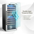 thumbnail image 3 of Spaco 43 Bottle Wine Cooler Refrigerator Dual Zone Temperature Control with 8 Shelves-Black, Digital Temperature Control Compressor Wine Cellar, Fast Cooling Low Noise No Fog, 3 of 8