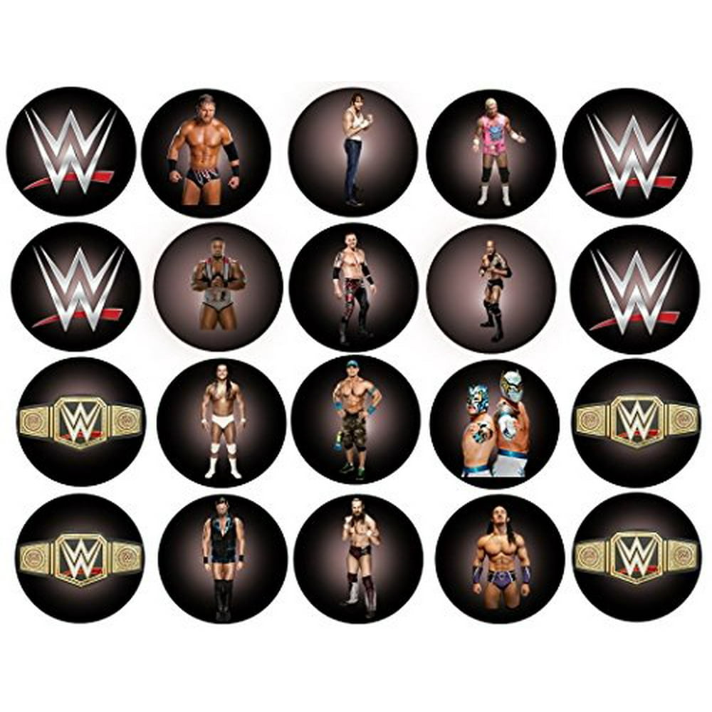 20 WWE Edible Image 2 inches Cookie or Cupcake Topppers