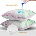 thumbnail image 4 of Throw Pillow Covers 20x20 Inch Set of 2, Ombre Green Pink Waterproof Outdoor Pillow Covers, Summer Coastal Ocean Sea Beach Wave Decorative Cushion Pillowcases for Couch, Sofa, Bed, Garden, Patio, 4 of 9