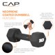 thumbnail image 3 of Par de pesas de mano Dumbbell CAP, neopreno, 4,5 kg (10 libras), 3 of 7