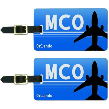 Orlando FL International (MCO) Airport Code Luggage Suitcase ID Tags, Set of (Best Suitcase For International Travel)