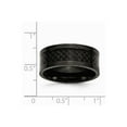 thumbnail image 6 of Titanium 9mm Black IP-plated Carbon Fiber-Inlay Men's Wedding Band Ring Comfort-Fit Size 13.5, 6 of 7