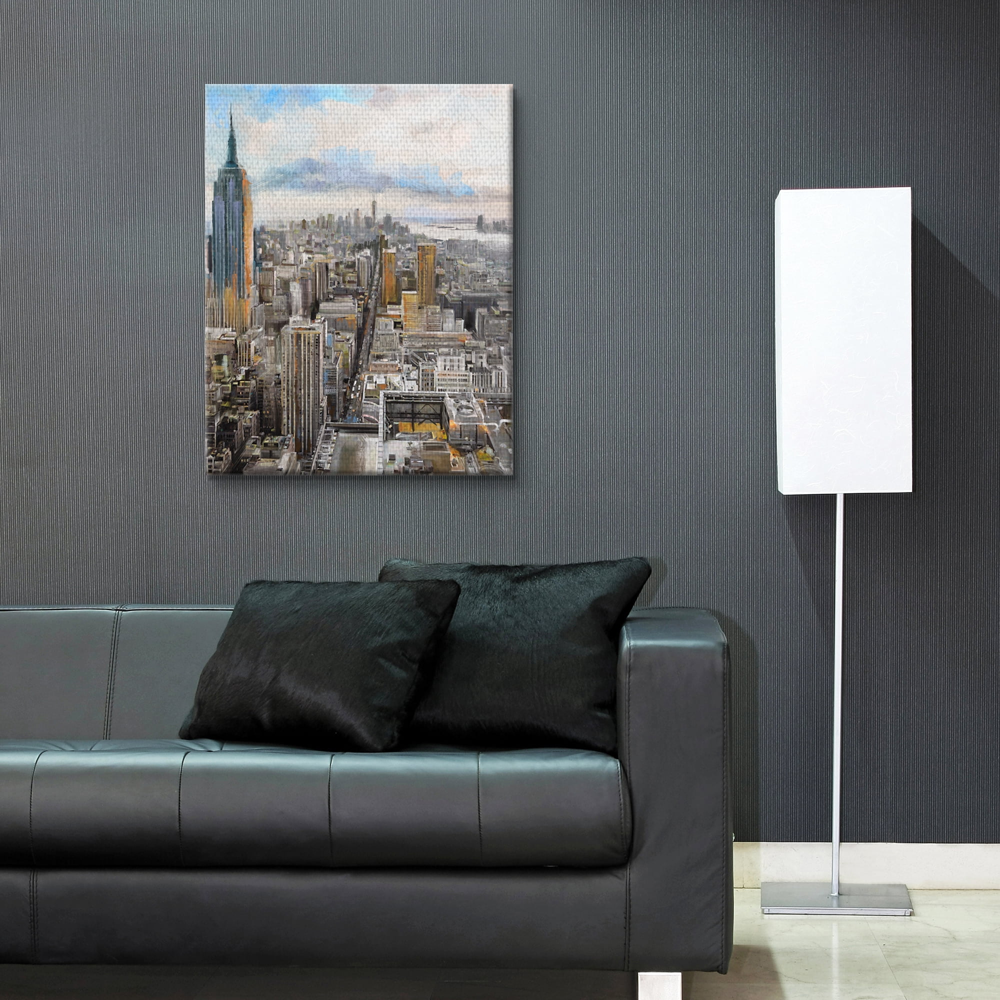 Fine Art Canvas Daybreak Manhattan Skyline by Studio Arts Canvas Art Print