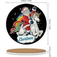 thumbnail image 3 of SKYSONIC Round Drink Coasters 6 Pcs Cute Santa Claus Rides Unicorn Absorbent Ceramic Coaster with Cork Base for Coffee Cups for Home Decor, 3 of 6