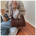 thumbnail image 4 of Sunyeur Womens Vintage Faux Suede Shoulder Bag, Trendy Dumpling Crossbody Handbag Hobo Bag Commuter Satchels, 4 of 8