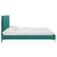 thumbnail image 4 of Modway Reagan Twin Performance Velvet Platform Bed in Teal, 4 of 10