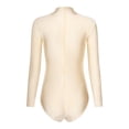 thumbnail image 4 of Alvivi Women's Solid Gymnastic Leotard Long Sleeve Bodysuit Tops for Exercise Acrobatics Dance Nude XXL, 4 of 7
