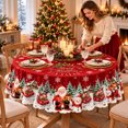 thumbnail image 2 of Christmas Tablecloth Round 60 Inch, Holiday Dining Table Cover, Festive Christmas Table Decor for Kitchen Home Party, 2 of 5