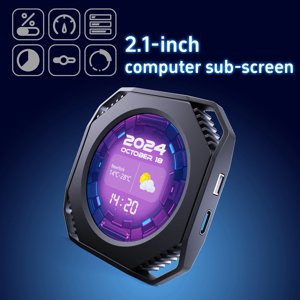 Dr21 Visuel 2.1-Inch Usb Ordinateur Diy Surveillance Dynamique Type C Écran secondaire Affichage Editable à l'eau Coulée Scree B