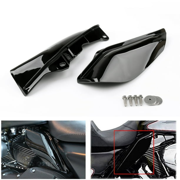 Mad Black MidFrame Air Heat Deflector Trim Shield For Harley