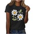 thumbnail image 2 of NSLGXD Summer T-Shirts for Women Graphic Tees Short Sleeve Round Neck Shirts Trendy Sunflower Print Casual Tshirt Going Out Tops for Women, 2 of 4