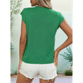 thumbnail image 5 of Womens Summer Mock Neck Cap Sleeve Loose Knit Pullover Tank Tops Green M, 5 of 9