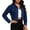 Dark Blue, variant on Sentmoon Light Jackets for Women Solid Color Long Sleeve Cropped Denim Jacket Casual Button Up Jean Trucker Coat for Spring Autumn S-2XL