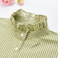 thumbnail image 6 of YVNAURA Women’s Half High Stand Collar Detachable Collar Red Striped Cotton False Dickey Blouse with Adjustable Straps 4-Button Removable Fake Collar for Christmas Holiday Party, Green,One Size, 6 of 6