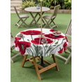 thumbnail image 4 of Outdoor Tablecloth with Umbrella Hole for Patio/Picnic/Party/Camping, Red Poppy Waterproof Table Cloth Round Cover Washable, Spring Summer Farmhouse Flowers Watercolor (Dia 60"), 4 of 8