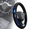 thumbnail image 3 of 15"/38Cm Pu Leather Car Steering Wheel Cover Breathable Anti Slip Accessories Blue, 3 of 6