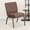 Brown Dot Fabric/Gold Vein Frame, variant on Emma + Oliver 21"W Church Chair, Beige Fabric Book Rack/Copper Vein Frame