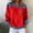 Red, variant on Endives Women's Blouse Long Sleeve Shirt Sweatshirt Casual Lapel Denim Stitching Pullover Sweatshirt Womens Tops