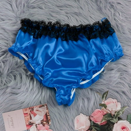 

Juebong Underwear for Women Clearance Under $10.00 Women Satin Sexy Stain Pajamas Bowknot Pyjamas Blue M