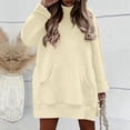 thumbnail image 6 of ManxiVoo Oversized Split Hem Sweatshirt for Women Long Sleeve Crewneck Drop Shoulder Loungewear Streetwear Casual Top for Autumn and Winter L Size Beige, 6 of 7