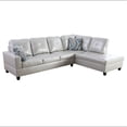 thumbnail image 2 of Ponliving 103.5" 2 Pieces Faux Leather L-Shaped Modern Sectional Sofa with Chaise, and Pillows for Living Room Powder Faux Leather Right Hand Facing, 2 of 3