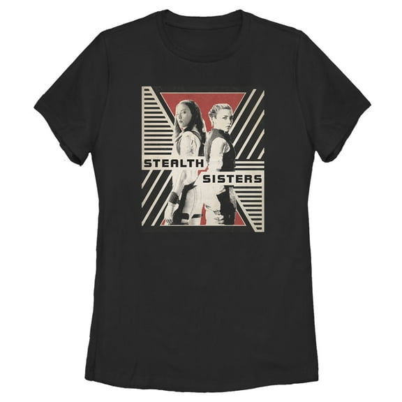 Women's Marvel Black Widow Stealth Sisters Streak  Graphic Tee Black 2X Large