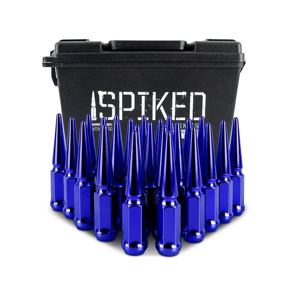 Mishimoto Spiked Lug Nuts, M14x1.5, 24-PC Set, Blue